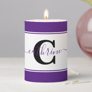 Personalized colorblock pillar candle