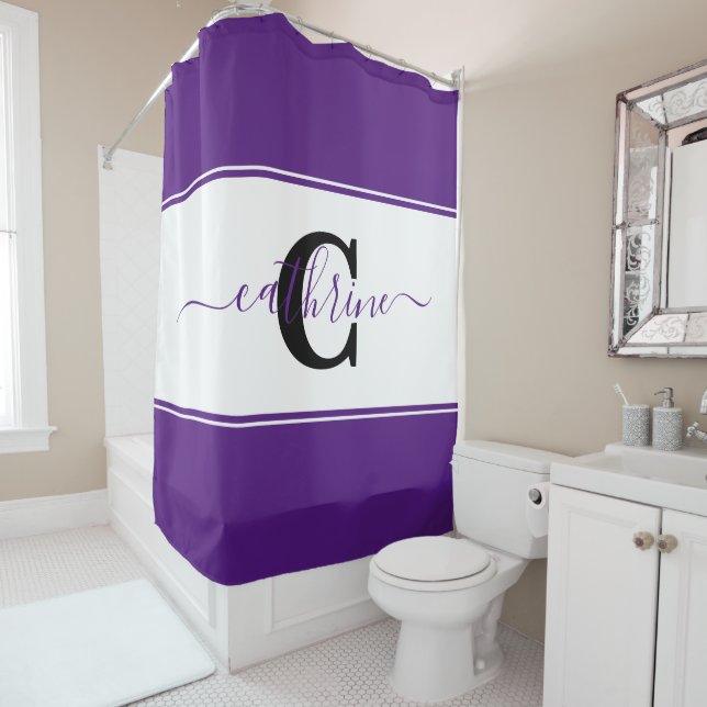 Personalized colorblock  shower curtain (In Situ)