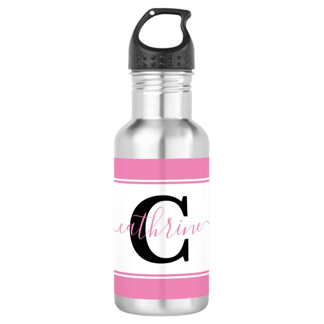 Personalized colorblock stainless steel water bottle (Front)