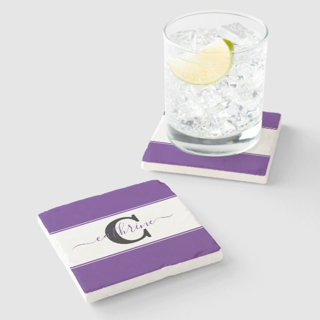 Personalized colorblock  stone coaster (Side)