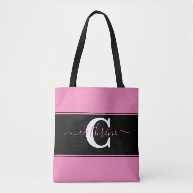 Personalized colorblock  tote bag (Front)