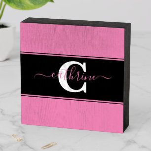 Personalized colorblock wooden box sign