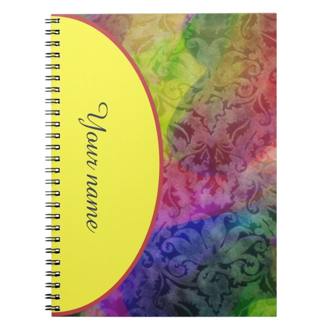 Personalized Colored brocade pattern Notebook (Front)