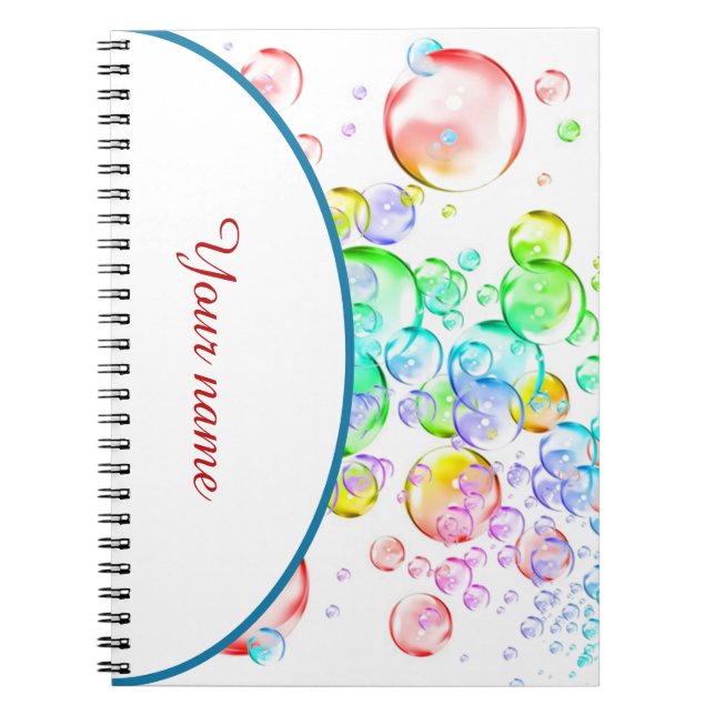 Personalized Colored Bubbles Notebook (Front)