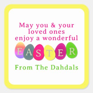 Personalized Colored Easter Eggs Typography Yellow