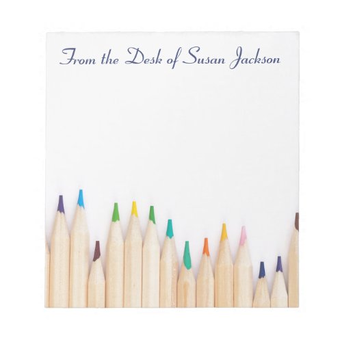 Personalized Colored Pencils and From the Desk of Notepad