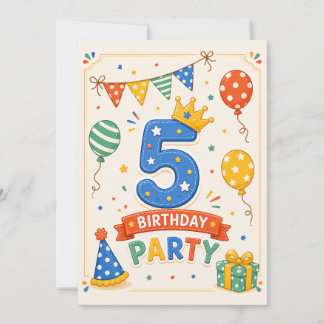 Personalized Colorful 5th Birthday Party Fun