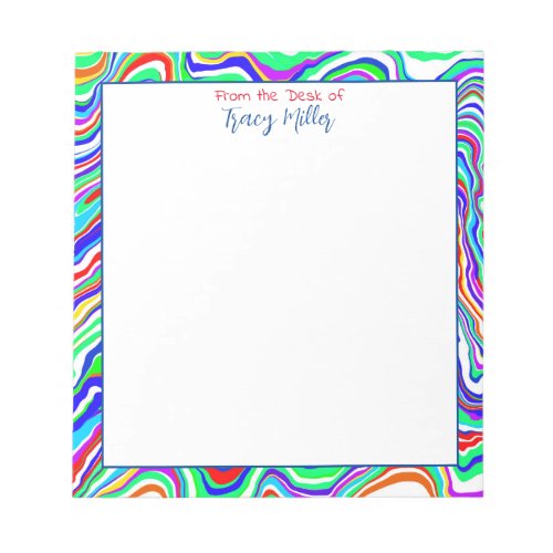 Personalized Colorful Abstract Border Notepad