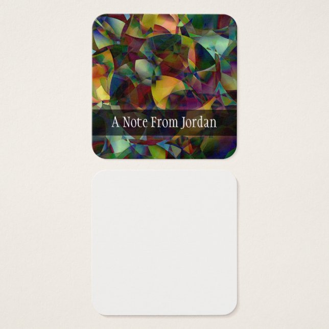 Personalized, Colorful Abstract Digital Art Notes (Front & Back)