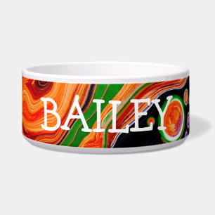 Personalized Colorful Abstract Fluid Art Bowl