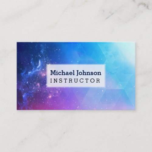 Personalized Colorful Abstract Geometric Galaxy Business Card