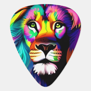 Personalized Colorful Abstract Lion Guitar Pick