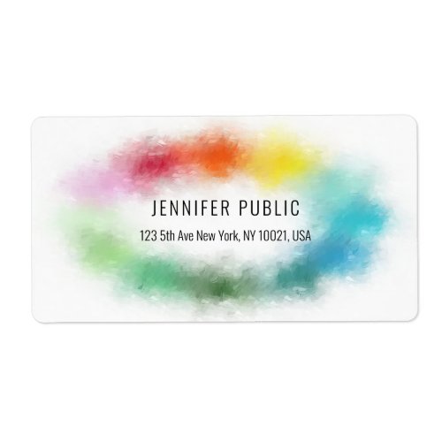 Personalized Colorful Abstract Modern Template Label