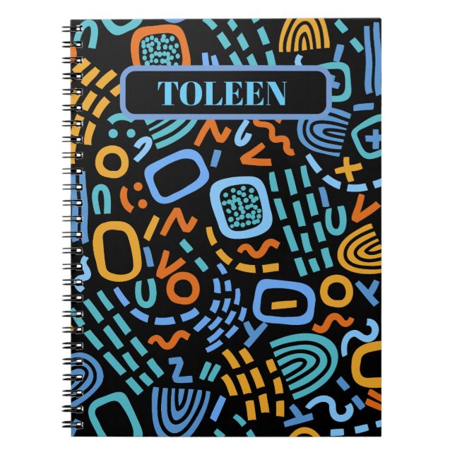 Personalized Colorful Abstract Pattern            Notebook (Front)