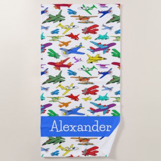 Personalized Colorful Airplanes Pattern 