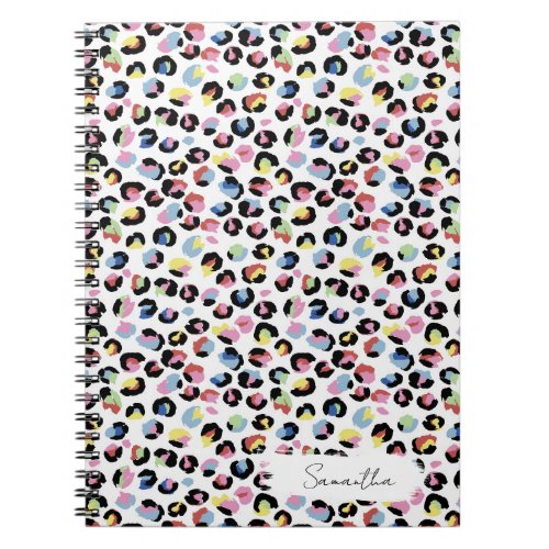 Personalized Colorful Animal Print Notebook
