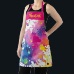 Personalized Colorful Artist Paint Splash  Apron<br><div class="desc">A fun and colorful paint splash apron for an artist. Personalize it with their name. Designed for you by Blackberry Boulevard.</div>