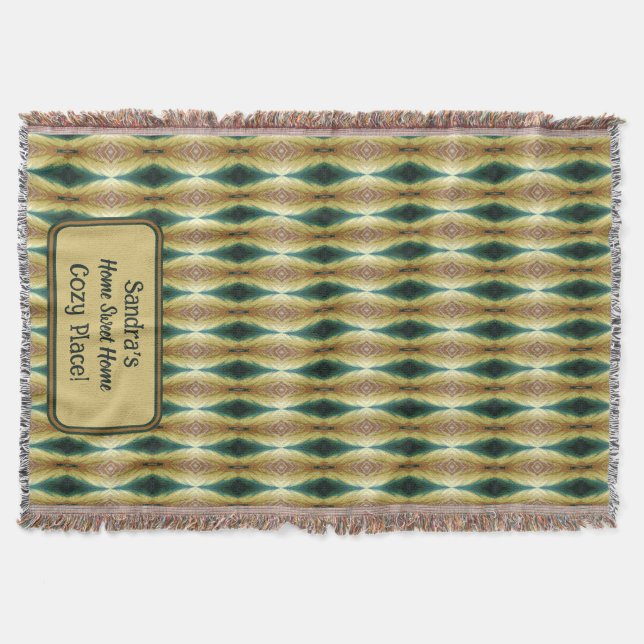 Personalized Colorful Autumn Leaves, Abstract  Throw Blanket (Front)