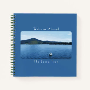 Personalized Colorful Boat Decor Pontoon Guestbook Notebook