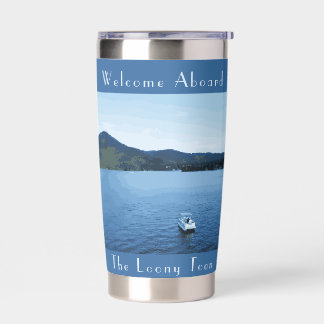 Personalized Colorful Boat Decor Pontoon Lake Insulated Tumbler