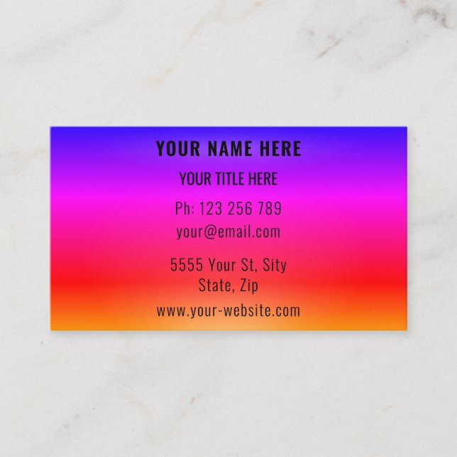 Personalized Colorful Business Card Your Company (Front)
