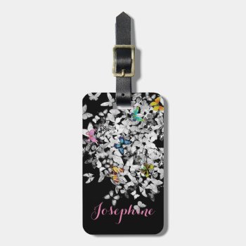 Personalized Colorful Butterflies Luggage Tag by PersonalizationShop at Zazzle
