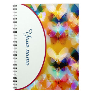 Personalized colorful butterflies notebook