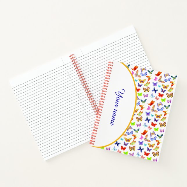 Personalized Colorful butterflies Notebook (Inside)