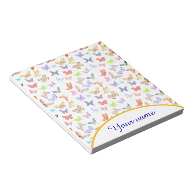 Personalized Colorful butterflies  Notepad (Angled)