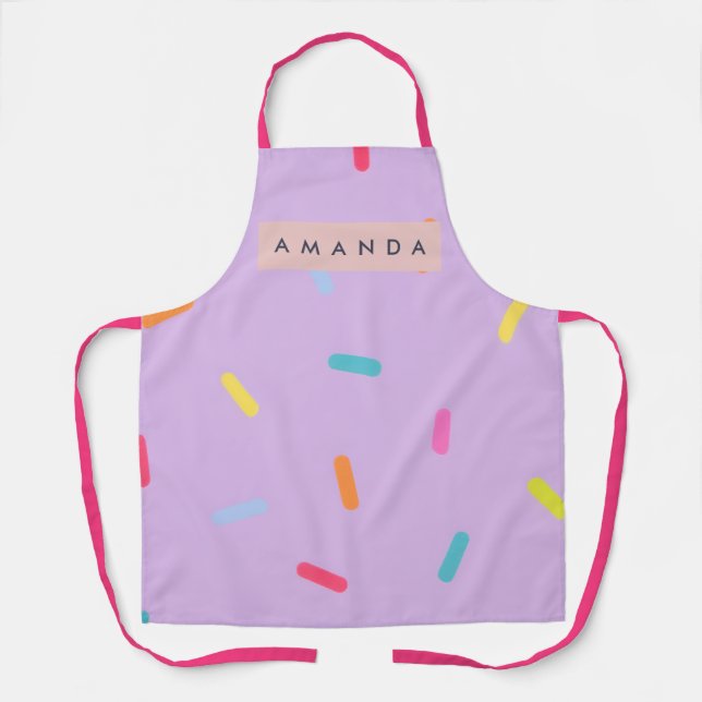 Personalized Colorful Candy Sprinkle Pattern Apron (Front)