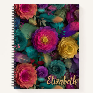 Personalized Colorful Carnival Flower Garden Notebook