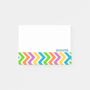 Personalized Colorful Chevron Pattern Post-it Notes