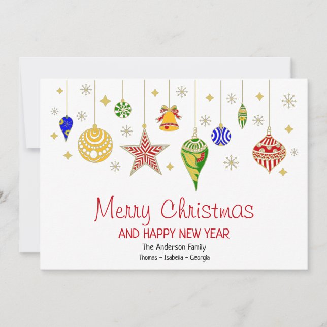 Personalized Colorful Christmas Baubles (Front)