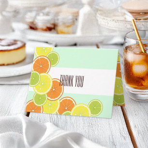 Personalized Colorful Citrus Fruits Thank You Card