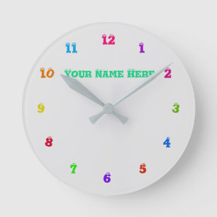 Personalized Colorful Clock with Custom Text Name