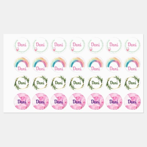 Personalized colorful clothing labels