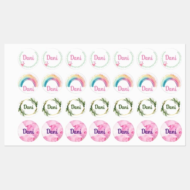 Personalized colorful clothing labels (Sheet)