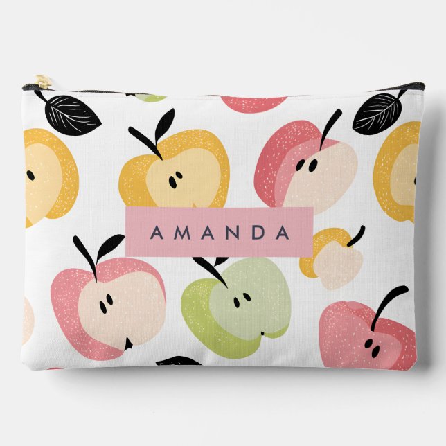 Personalized Colorful Cute Apple Pattern  Accessory Pouch (Front)