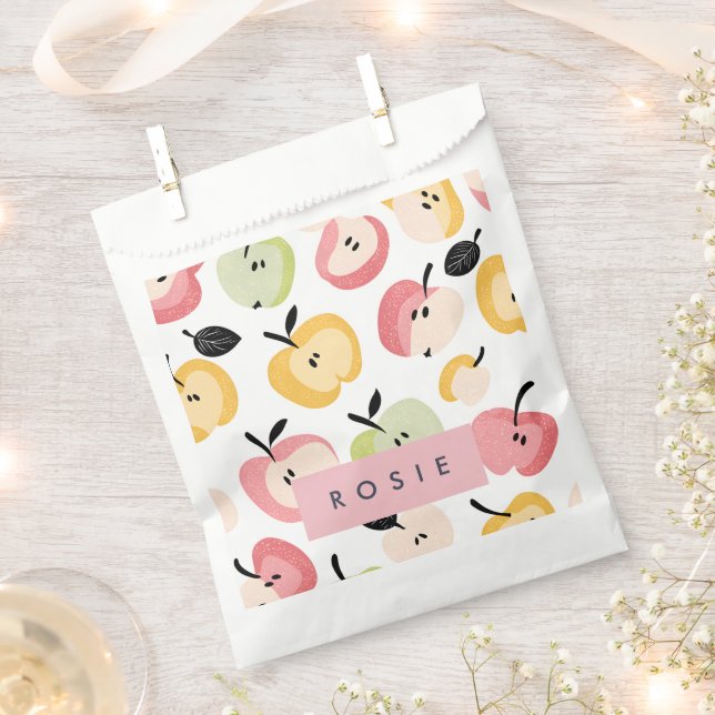 Personalized Colorful Cute Apple Pattern  Favor Bag (Clipped)