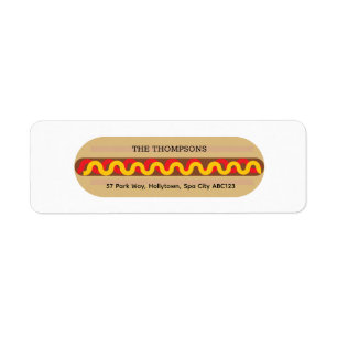 Personalized Colorful Cute Fast Food Hot Dog Label
