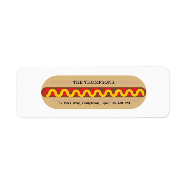 Personalized Colorful Cute Fast Food Hot Dog Label (Front)