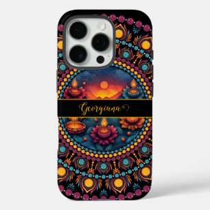 Personalized Colorful Diwali Festival Mandala iPhone 16 Pro Case