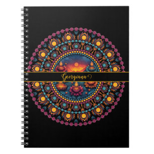 Personalized Colorful Diwali Festival Mandala Notebook