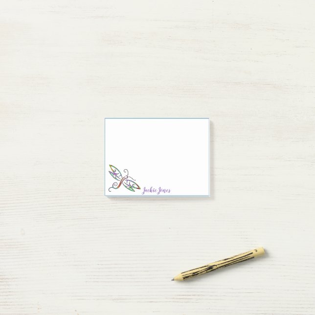 Personalized colorful dragonfly notes (On Desk)