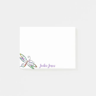 Personalized colorful dragonfly  post-it notes