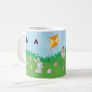Personalized Colorful Easter Egg Hunt Bunny Chick  Coffee Mug