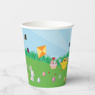 Personalized Colorful Easter Egg Hunt Bunny Chick  Paper Cups