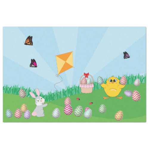 Personalized Colorful Easter Egg Hunt Bunny Chick Tissue Paper