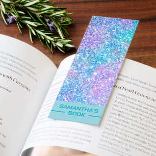 Personalized Colorful Faux Glitter  Bookmarks