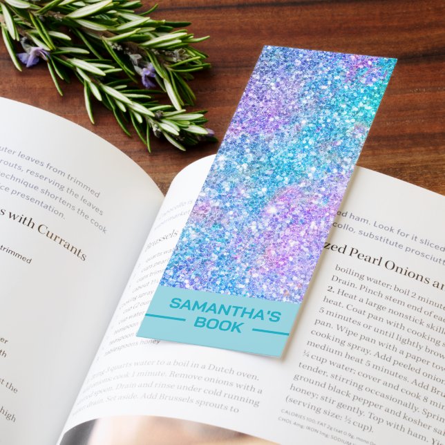 Personalized Colorful Faux Glitter  Bookmarks (Book)